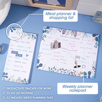 Bloc-notes hebdomadaire A4 non daté en gros, 52 feuilles, motif floral botanique, planificateur de bureau, liste de choses à faire, impression de logo personnalisée