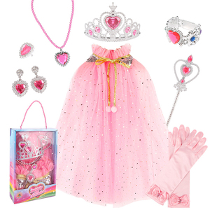 Vestido <span class=keywords><strong>de</strong></span> princesa para niñas, fiesta <span class=keywords><strong>de</strong></span> Elsa Anna, capa <span class=keywords><strong>de</strong></span> arcoíris, disfraz para niños, Halloween, Navidad, corona, varita, accesorios <span class=keywords><strong>de</strong></span> joyería, conjunto <span class=keywords><strong>de</strong></span> regalo - Product Image 5