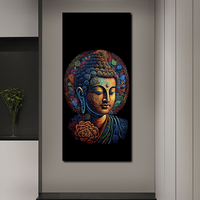 Peinture abstraite du visage de Bouddha zen, impression numérique, toile imperméable 6 couleurs, décoration murale bouddhiste, salles de méditation