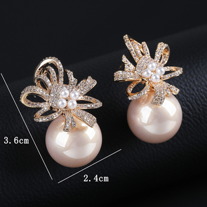 Trendy moda kübik zirkon inci damla küpe düğün gelin takı kadınlar için kızlar için balo - Product Image 5