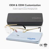Lunettes de lecture unisexes en titane pur, montures de luxe sans monture, motif diamant, double arche, ultra légères, anti-lumière bleue, logo personnalisé