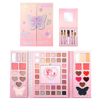 Julystar Palette Yeux & Visage Tout-en-un Ultime 54 Couleurs NET 83,4g – Fard à Joues, Contour, Paillettes, Mat, Illuminateur – Pinceau Multifonction