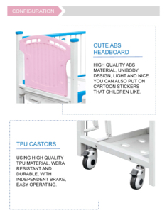 Hebei fabricant 2 fonctionnel réglable berceau médical néonatal garde d'enfants lit pédiatrique manuel hôpital lit pour enfants - Product Image 4