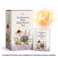 Tisane Échinacée et Sureau pour le Bien-être Saisonnier Quotidien – Mélange Herbal 20 Sachets de Thé au Gingembre et aux Plantes