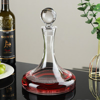 Bouchon de bouteille à boule ronde personnalisable de luxe Carafe à vin à col fin avec design classique en verre transparent
