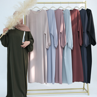 Abaya Ibu Menyusui Muslimah Terbaru Loriya dengan Ritsleting Samping, Lengan Lebar, Panjang Mata Kaki, dan Ujung Bawah Melebar