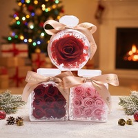 Rose Éternelle Préservée en Acrylique, Ornement de Bouteille de Parfum, Décoration Intérieure Élégante, Coffret Cadeau, Roses Éternelles pour Noël et la Saint-Valentin