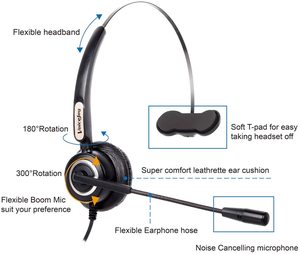 Casque monaural de bureau avec microphone, prise RJ9 pour téléphones IP <span class=keywords><strong>Cisco</strong></span> 794X 796X 797X série 69XX et 8811,8841,8851,8861,8941,8945 - Product Image 2