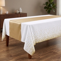 Lot de 8 nappes rectangulaires jetables en plastique satiné de luxe, 54x108 12x108 pouces, pour mariage, baby shower, fête du Nouvel An