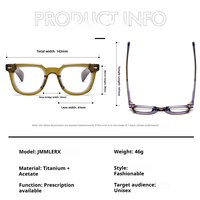 Gafas Retro Clásicas de Nueva Tendencia, Monturas de Gafas Vintage para Hombre y Mujer, Gafas Ópticas de Acetato Puro a la Moda