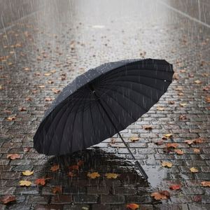 New Chinese Style Semi Automatic Straight Stick Hanging Sunny and Rainy <b>Umbrella</b> With Fan and Water Spray - Product Image 5