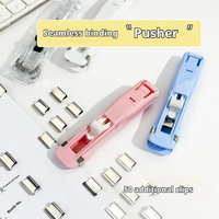 Petite agrafeuse manuelle en plastique transparent pour étudiants et bureau, pinces à reliure pour papiers de test, reçus et fichiers