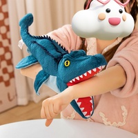 Marionnettes éducatives 2024 avec bouche ouverte, dinosaure en peluche super doux pour enfants, cadeau d'anniversaire
