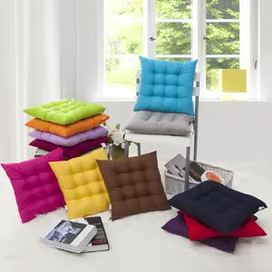 Bantal kursi kantor, bantal kursi SATU bantalan, warna Solid, tebal dan lembut, desain garis anti selip, ruang makan rumah