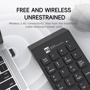 R8 Ergonomische ultra dünne Tasten kappen Slim 2.4G Wireless <span class=keywords><strong>Numeric</strong></span> Keyboard für Bank Office - Product Image 5