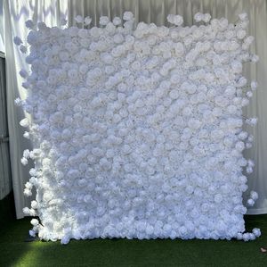 Mur floral professionnel personnalisé, fleurs artificielles transfrontalières, roses blanches, décoration de mariage, mur floral ajouré - Product Image 6
