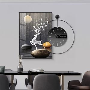 Décoration de salon, horloge murale abstraite nordique silencieuse, peinture décorative murale, horloge murale 3D, décoration de la maison, luxe - Product Image 5