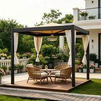 Pergola murale Lcy Lean en aluminium avec toit à lames, abri de jardin étanche, couverture de terrasse, extension de pavillon, kits de bricolage