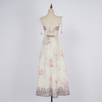 Robe Midi Vintage Élégante à Bretelles Imprimé Floral Style Plage Coréen pour Femme – Collection 2026