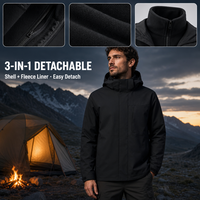 Veste 3 en 1 pour homme, hiver, haute qualité, imperméable, veste trois-en-un personnalisée, doublure en polaire, veste à capuche