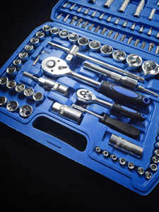 Jeu d'outils de clés à douille universelles à tête de couple réglable, pour réparation automobile, 108 pièces - Product Image 2