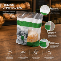 Op maat bedrukte, voedselveilige LDPE-wicketverpakking voor brood, transparante plastic zak met zijvouw voor broodopslag voor bakkerijen
