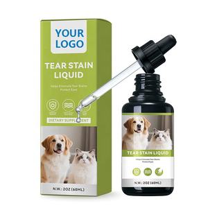 Gouttes personnalisées pour les taches de larmes chez les chiens et les chats avec de la <span class=keywords><strong>camomille</strong></span> et de la lutéine, éliminateur de taches d'infection oculaire, gouttes nettoyantes pour les larmes pour animaux de compagnie - Product Image 1