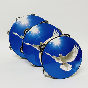 Tambourin à double rangée Colombe de la Paix pour enfants, instrument de musique pour mariages et cultes religieux, vente en gros - Product Image 3
