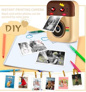 منتجات وصلت حديثًا، طابعة ملصقات صغيرة كهدية عيد الميلاد للأطفال، كاميرا طباعة فورية لصور الحركة - Product Image 5