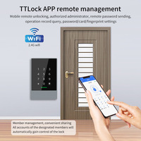 Sistema de Control de Acceso para Puerta con Seguridad WiFi, Impermeable IP67, Huella Dactilar, Tarjeta RFID, Pantalla Táctil, Bluetooth, Contraseña, TTLock