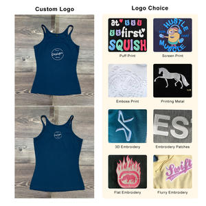 เสื้อกล้ามรัดรูป5สแปนเด็กซ์ผ้าฝ้าย95สีล้วนสำหรับผู้หญิงเสื้อกล้ามออกกำลังกายฟิตเนส - Product Image 2