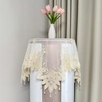 Housse de climatiseur en polyester à dentelle florale française, anti-poussière, faite à la main, avec perles brodées, pour téléviseurs et commodes, style européen pour la maison