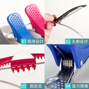 Pinzas para el cabello de aluminio de 12 cm, pinzas de pico de pato de color sólido sin marcas para uso diario - Product Image 3
