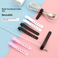 Organisateur de câbles portable et réutilisable en silicone, enrouleur de cordons USB et d'écouteurs, clips de gestion de fils pour bureau