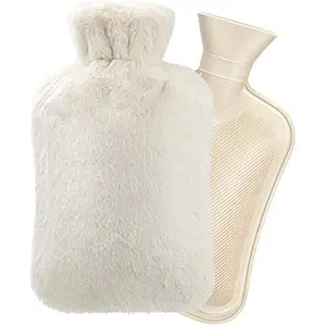 Оптовая продажа, производитель, Теплая бутылка для горячей воды из натурального каучука с пушистым искусственным мехом для зимы