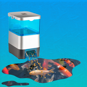 QihangRAS 1.5L Distributore Automatico di Mangime per Laghetto Koi in Plastica Eco-Friendly QL-EV615CS Piccolo Alimentatore Temporizzato per Pesci d'Acquario - Product Image 3