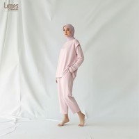Ensemble de vêtements de détente musulmans modestes, haut à manches longues et pantalon, vêtements de maison confortables pour femmes