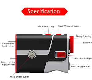 Telescópio laser de visão noturna com luz vermelha, ângulo de medição de escala de golfe localizador 6x - Product Image 3