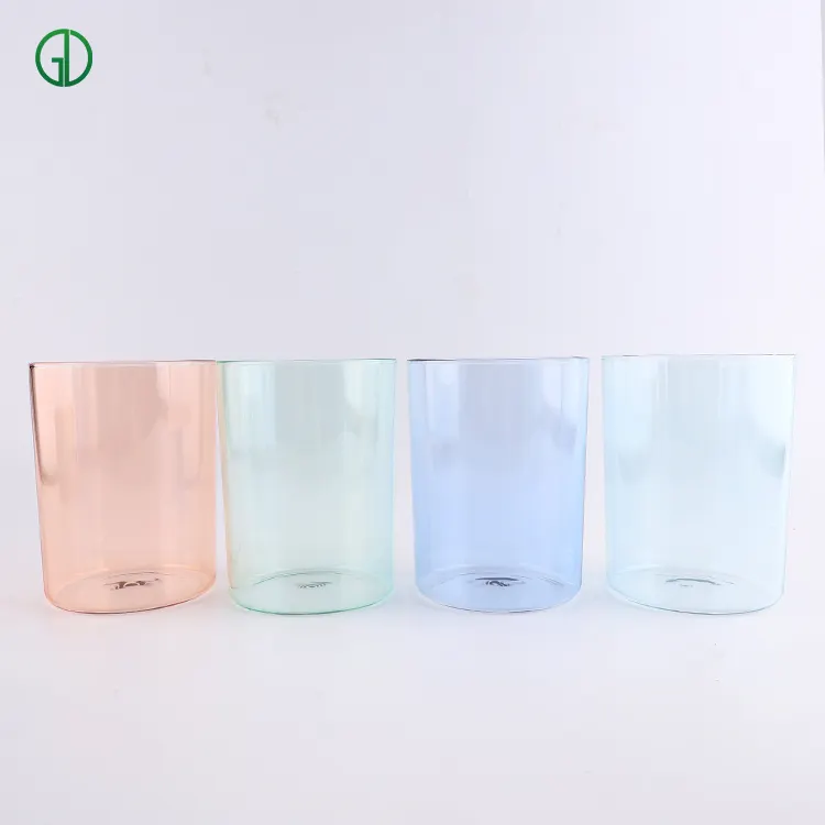 Vendita calda all'ingrosso vuota tazza di vetro trasparente per profumo candele vasetti di vetro borosilicato