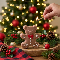 J-5289/90 2 Designs Weihnachts-Bär Silikonform für Kerzenherstellung, Duftkerzenform, Heimdekoration, Bär-Formen für Tortendekoration