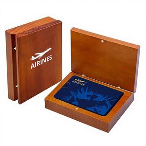 Boîte de rangement en bois de pin de haute qualité avec logo personnalisé pour cartes de poker à jeu simple (54 cartes) pour le modèle W323 - Product Image 1