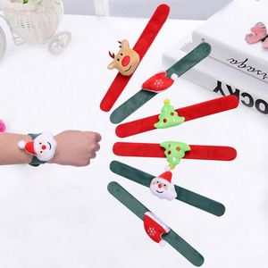 Plush Bracelets Santa Claus Xmas <b>Tree</b> Slap Wristband Merry Gift for Christmas Kids Supplies Toys - Product Image 2