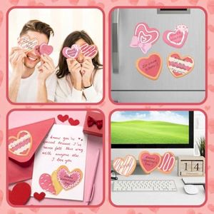 Set de Notas Adhesivas con Forma de Corazón, Esenciales para el Día de San Valentín, con 20 Hojas y Diseños de Macarons, Galletas y Dulces - Product Image 6