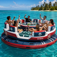 Plateforme flottante gonflable pour club de plage et complexe hôtelier, ponton aquatique rond avec zone de divertissement