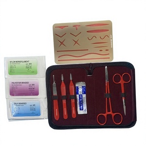 Kit complet d'entraînement à la suture cutanée en acier chirurgical avec source d'alimentation manuelle, matériel pédagogique pour étudiants en médecine et en médecine vétérinaire - Product Image 1
