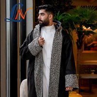 2026 Nouvelle Tunique Homme Personnalisée Farwa Hiver Arabe Musulmane à Capuche Noir Chameau Thobe Vêtement Islamique Ramadan Aïd Arabie Saoudite Dubaï