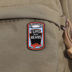 Broche en émail de films d'animation de dessins animés amusants, 'Slipped on My Beans', badge de revers en métal, bijou cadeau pour amis - Product Image 3