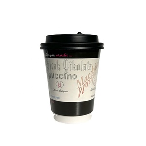Stand up <span class=keywords><strong>100</strong></span>% prix d'usine gobelet en papier de revêtement interne de qualité alimentaire avec manchons de couvercle étanches pour café chaud boisson froide - Product Image 1