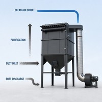 Collecteur de poussière industriel à filtre à sac à nettoyage automatique par jet pulsé en acier au carbone, haute efficacité, économie d'énergie, personnalisé