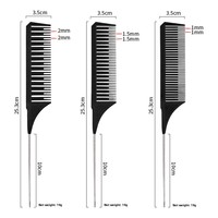 Peigne à cheveux professionnel en acier à dents fines, résistant aux hautes températures, antistatique, avec manche en bambou, pour teinture et mèches.